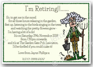 Personalised Gardener Theme Retirement Party Invitations